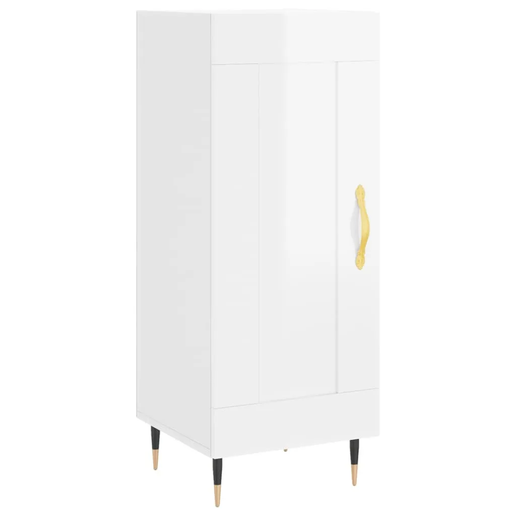 SYFAX Credenza Bianco Lucido 34,5x34x90 cm | Mobile Multiuso Salvaspazio
