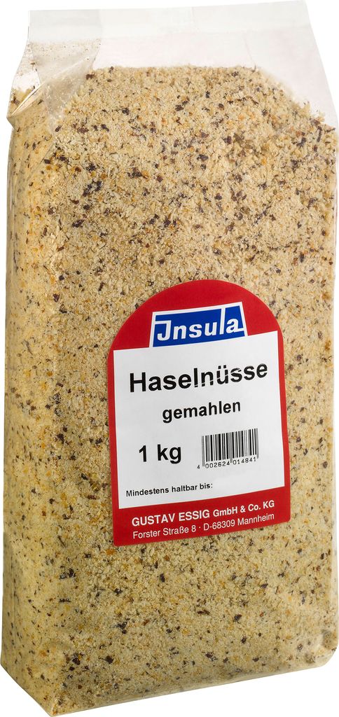 Haselnüsse gemahlen verfeinert von Insula zum Kochen und Produktbild 