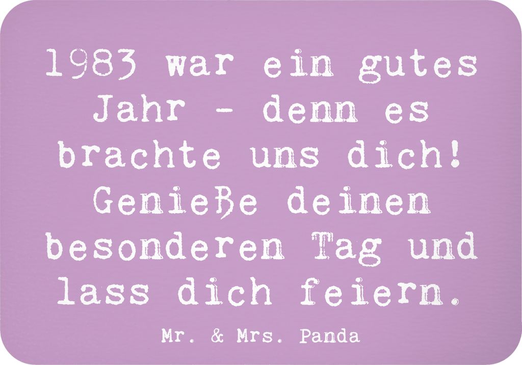 Mr. & Mrs. Panda Magnet Spruch 1983 Geburtstag - Lavendeltraum - Geschenk, whiteboardmagnet, Kühlschrankmagnet, zettelhalter, Feiern, besonderer T...