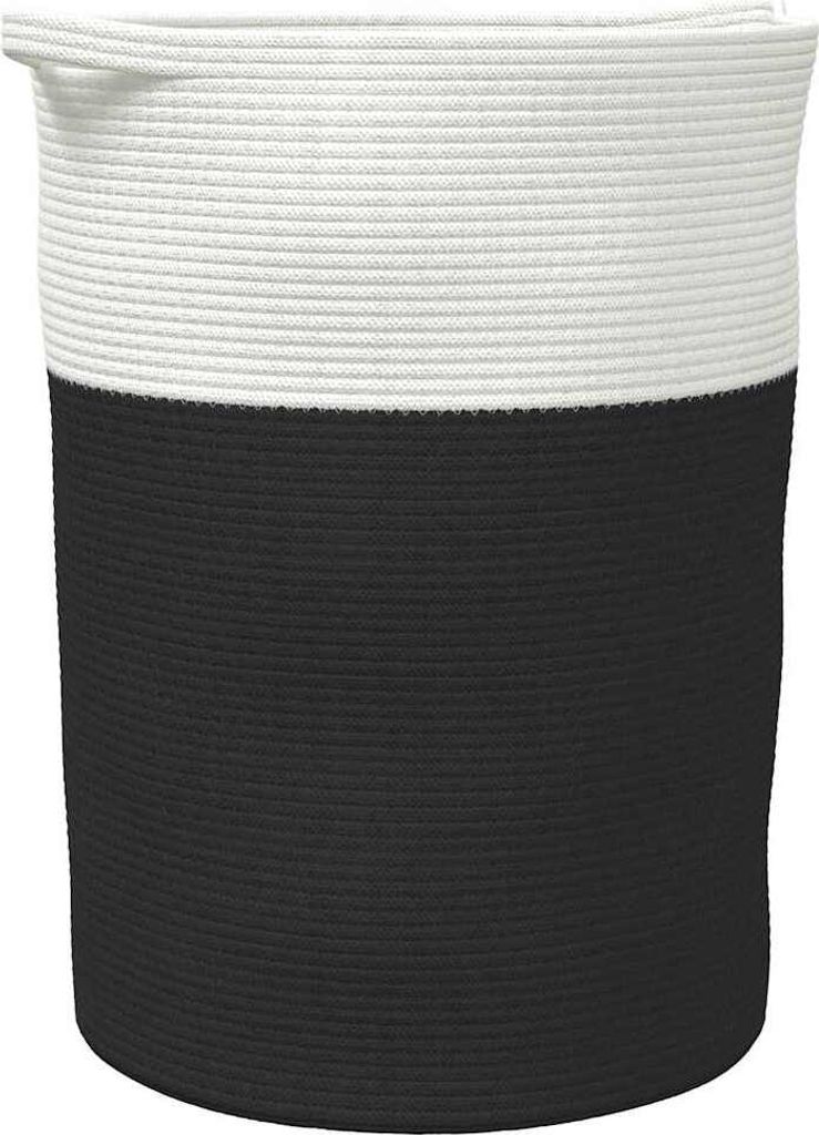 Aufbewahrungskorb Schwarz und Weiß 49x65 cm Baumwolle