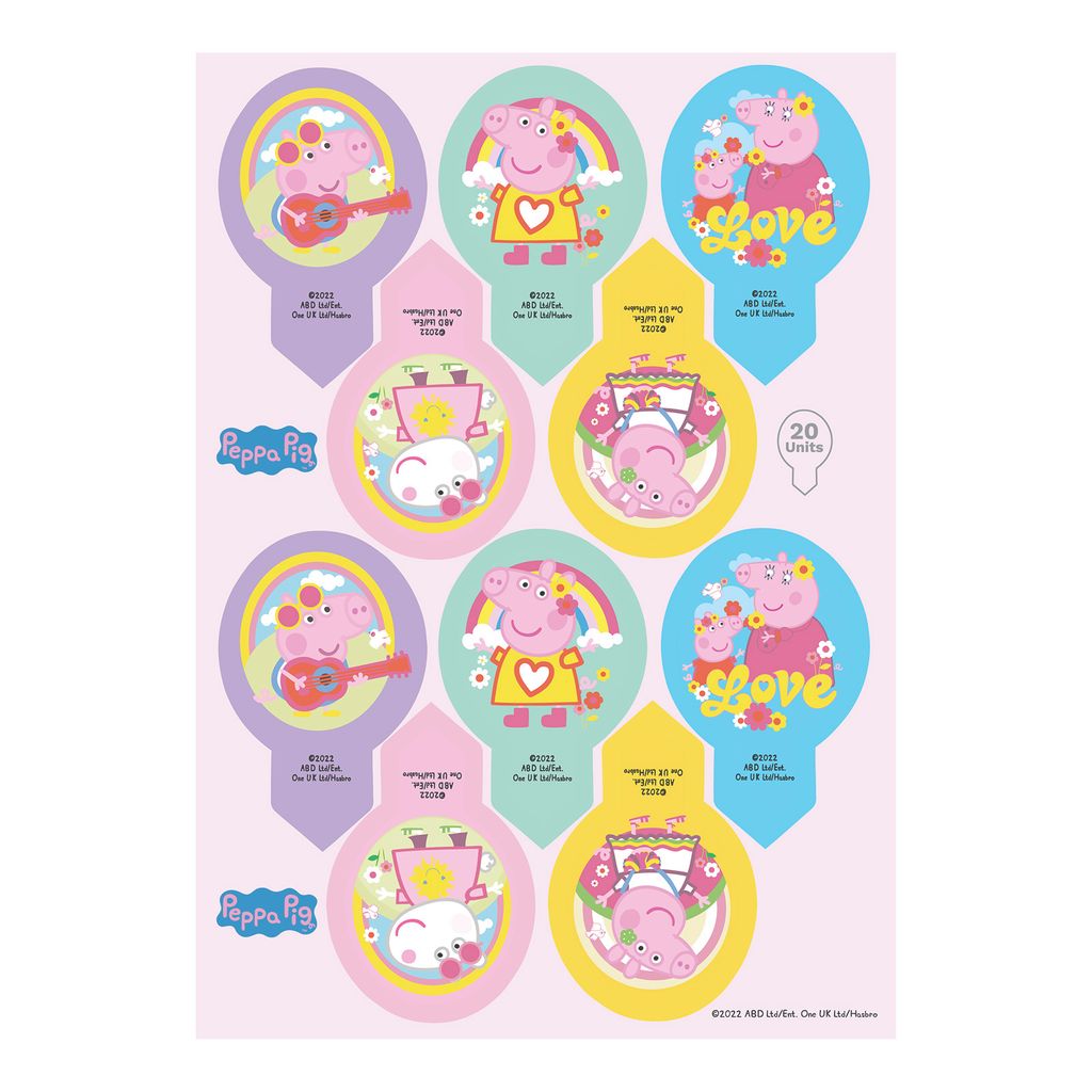 Peppa Pig Muffin Cupcake Aufstecker 10 Stk. - 6,5 x 4cm Produktbild 