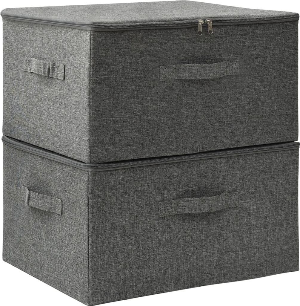 vidaXL Úložné boxy 2 ks látka 43x34x23 cm antracit Obrázok produktu 4