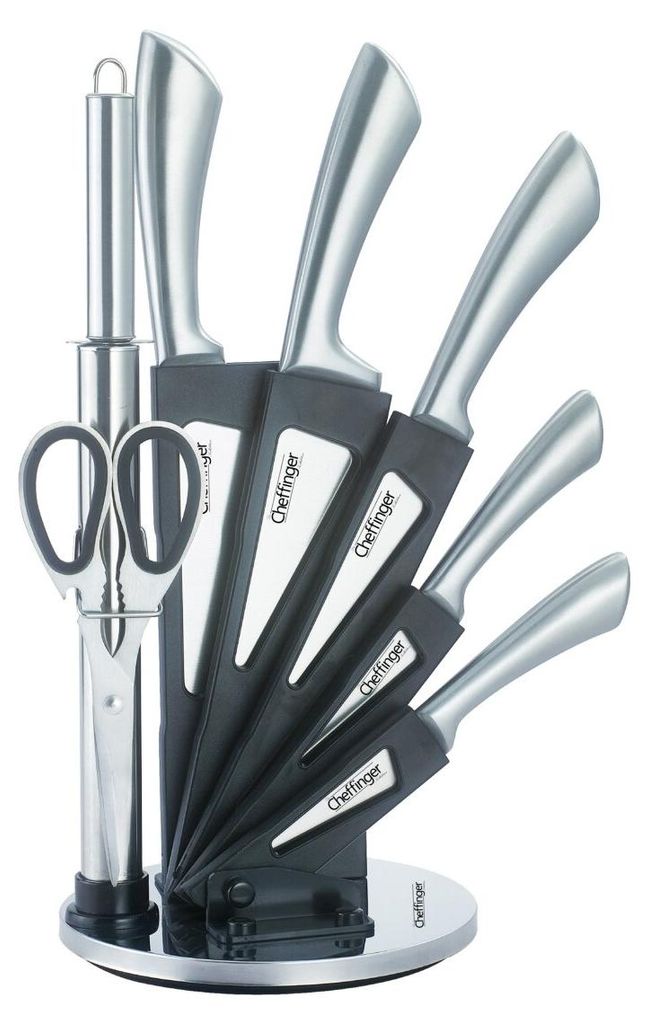 set di coltelli professionali da 8 pezzi ceppo di coltelli Immagine del prodotto 