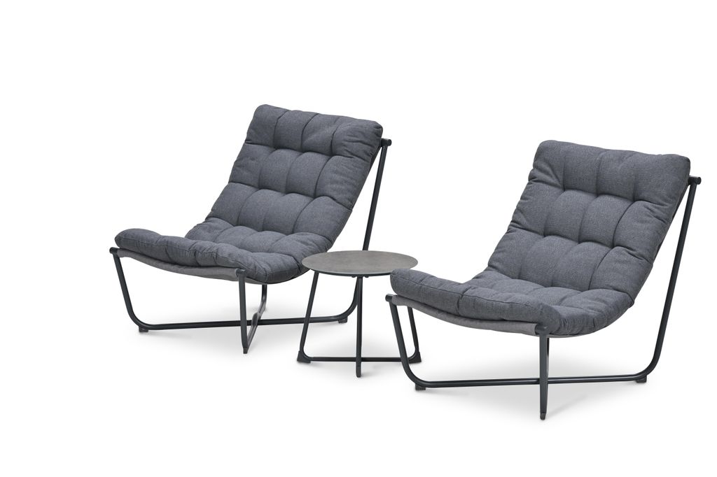 Garden Impressions Danzig Relax Set - 3-teilig - carbon black - mittel grau - mystic grau - Glass