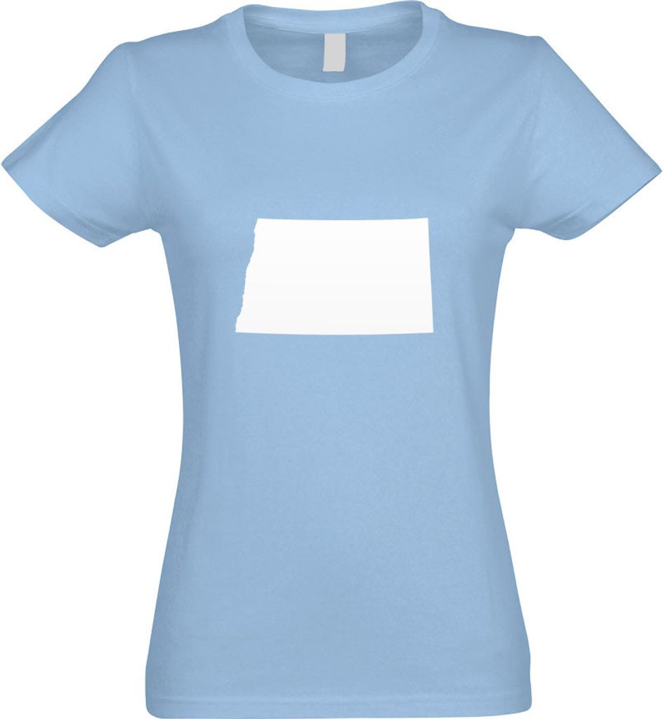 Kiwistar - T-Shirt tailliert - Damen - himmelblau - USA - Bundesstaat - North Dakota - mit Motiv Bedruckt - Funshirt Design - Sport - Freizeit - Da...