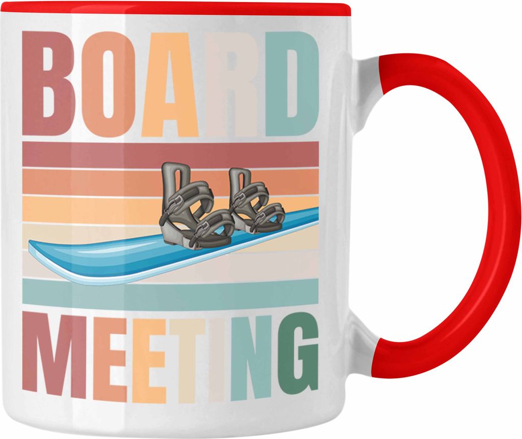 Trendation - Snowboard Tasse Geschenkidee für Snowboard-Fahrer zum Geburtstag Weihnachten (Rot)