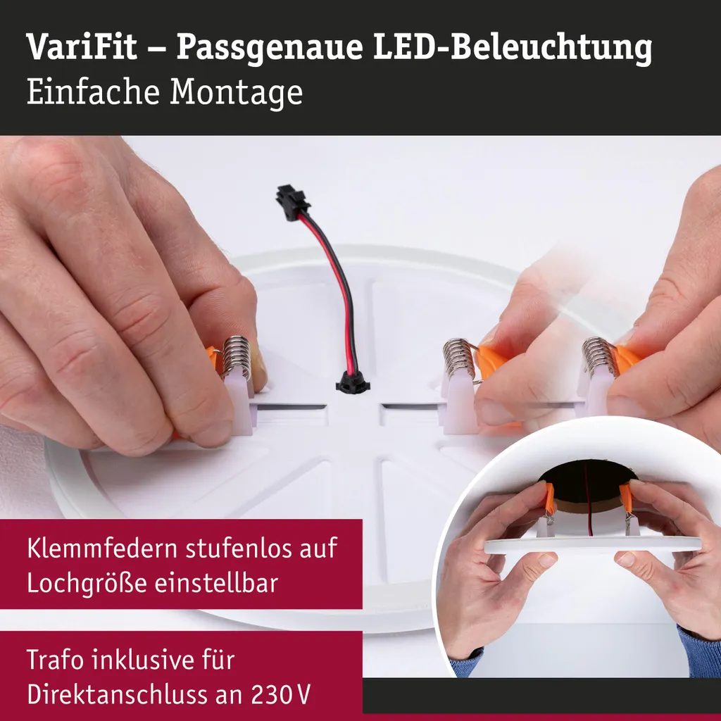 Pannello LED Veluna Edge Paulmann VariFit - Illuminazione Frameless IP44 - 7