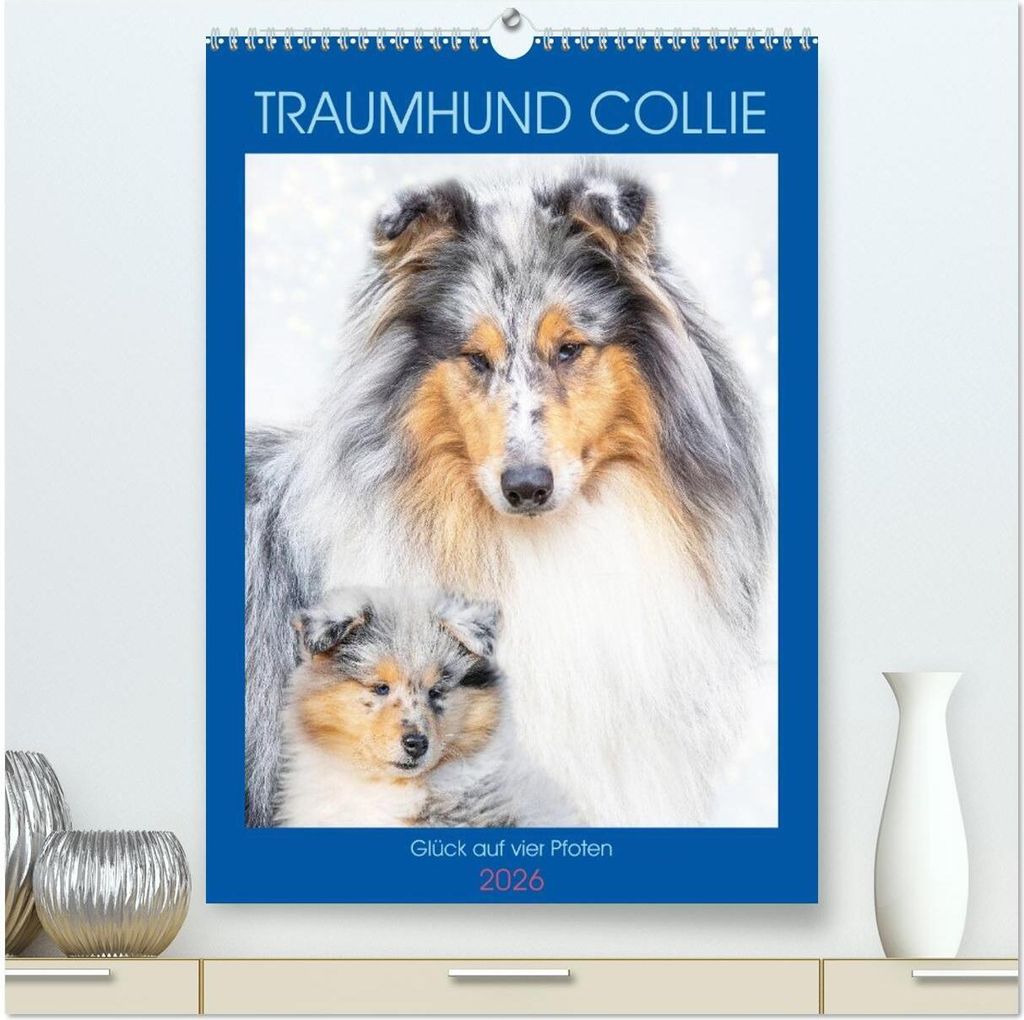 Traumhund Collie - Glück auf vier Pfoten (hochwertiger Premium Wandkalender 2026 DIN A2 hoch), Kunstdruck in Hochglanz
