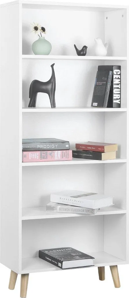 Rangement Gain de Place Bibliothèque Bolt Edge Blanche 4 Niveaux MDF - 7