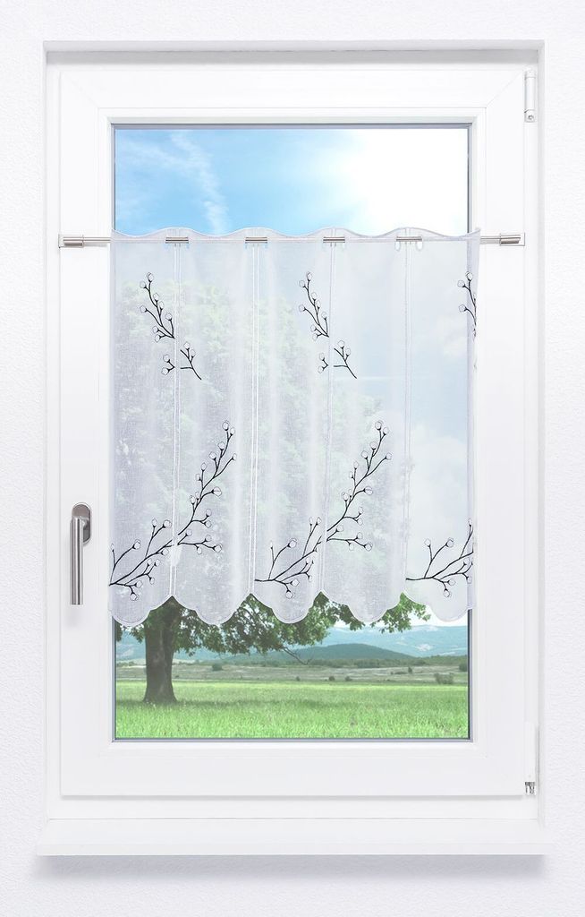 Scheibengardine von Lysel - Alisar (Bx H) 176cm * 60cm weiß/Weiß