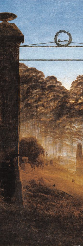 Caspar David Friedrich Kunstdruck Bild - Friedhofseingang, 1825 (158 x 53 cm)