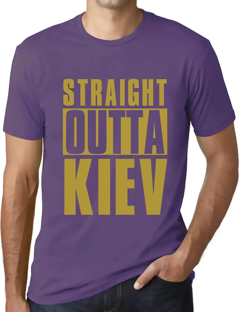 Herren Grafik T-Shirt Direkt aus Kiew – Straight Outta Kiev – Öko-Verantwortlich Vintage Jahrgang Kurzarm Lustige Druck Geburtstag Geschenk Mann