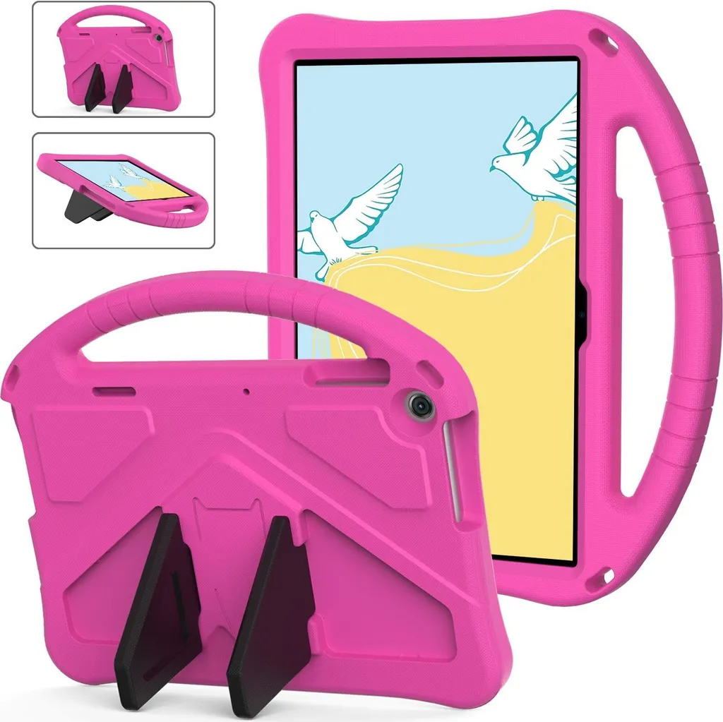 Custodia per bambini per Lenovo Tab M10 10.1" 3rd Gen TB-328F 2022, custodia antiurto leggera in EVA con supporto pieghevole e maniglia Rosa