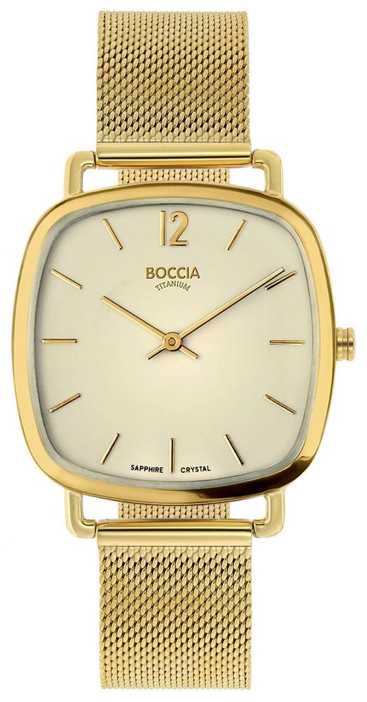 Boccia 3334-07 Damenuhr mit Mesh-Armband goldfarben Produktbild 