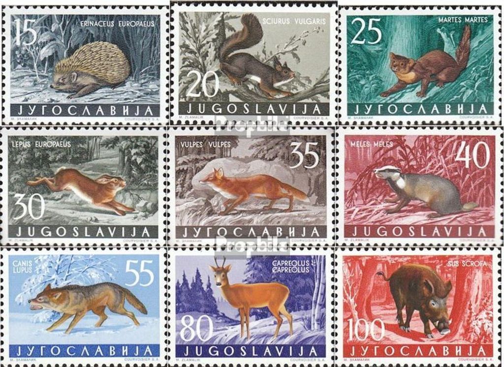 Briefmarken Jugoslawien 1960 Mi 917-925 (kompl.Ausg.) postfrisch Juoslawische Fauna