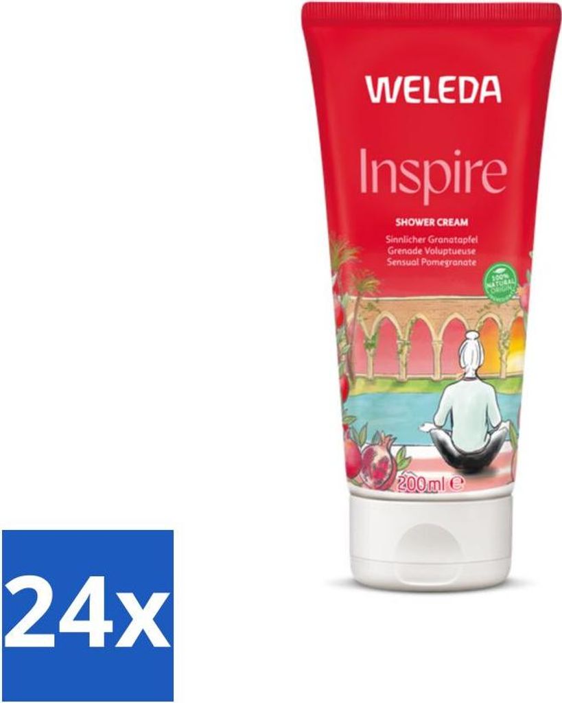 WELEDA - Granada Inspire Duschcreme - Granatapfel - 200 ml - Vorteilspack - 24 Stücke