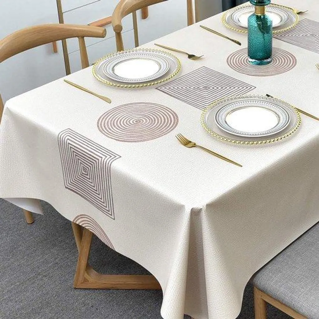 Nappe de cuisine PVC 137x215 cm idéale pour repas de famille facile