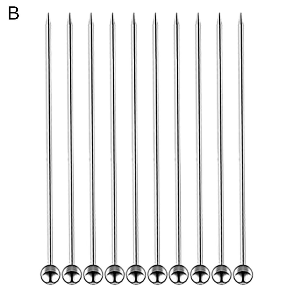 10pcs Cocktail Picks wiederverwendbare Anti-Korrosion 304 Edelstahl Clubs Sandwiches Buffet Picks für KTV-B