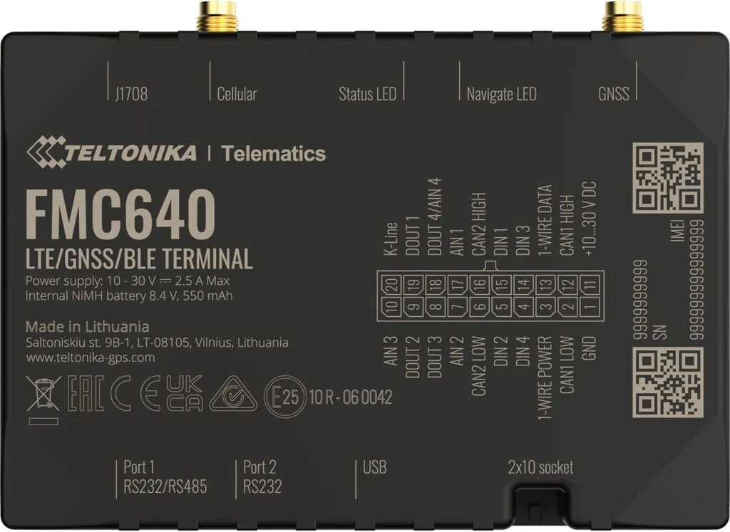 FMC640 Teltonika Terminal GNSS LTE 4G avec Connectivité 3G et GSM Pro