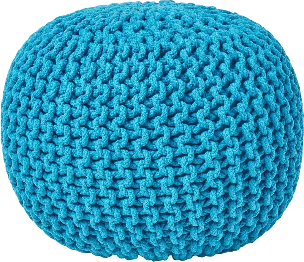 Pouf Maglia Homescapes Turchese: L'Accessorio Instagrammabile Cotone 100%