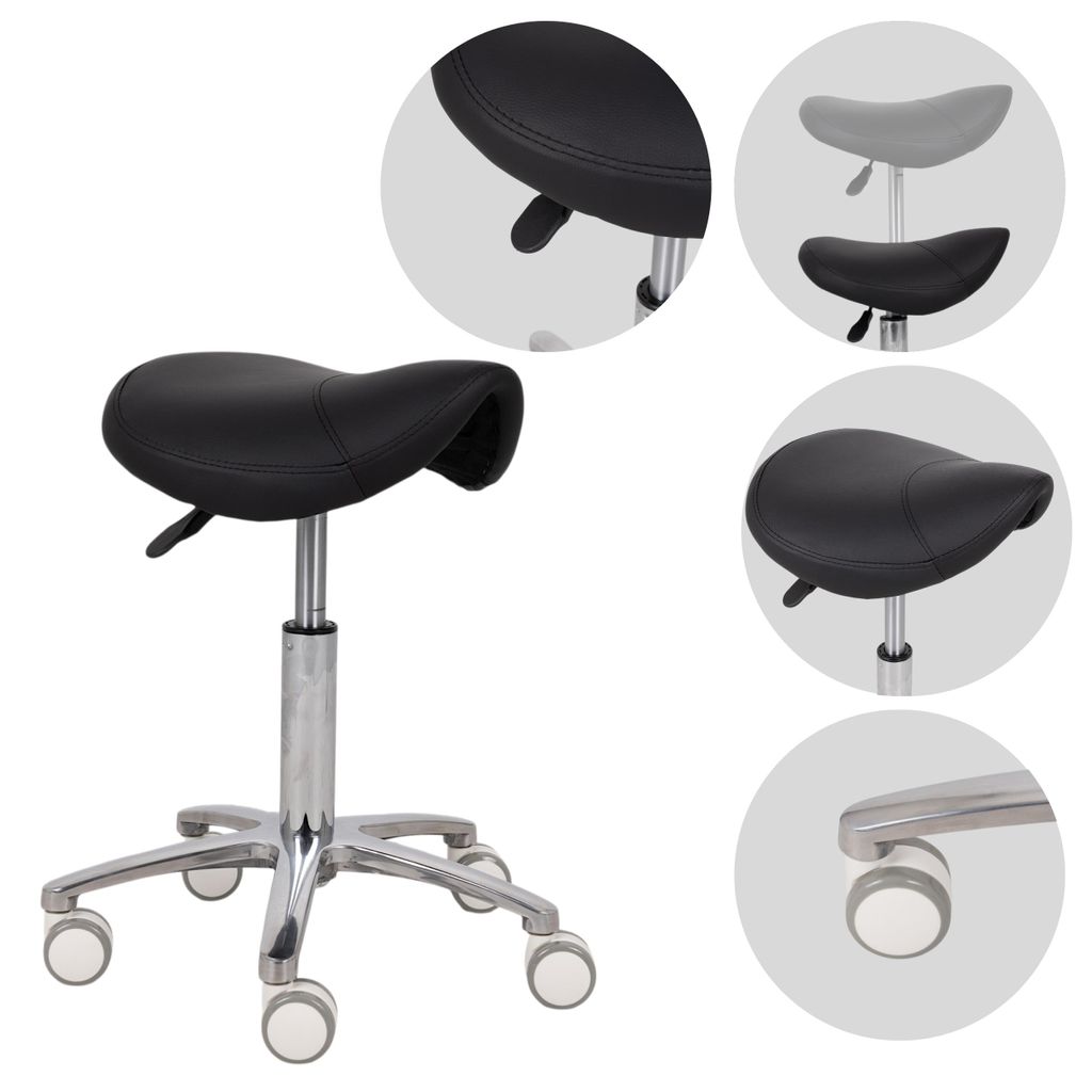 HABYS Ergonomischer Drehhocker Lila | Rollhocker Sattelhocker Arbeitshocker Praxishocker höhenverstellbar | Alu-Fußkreuz, PolyurethanRollen | Sch...