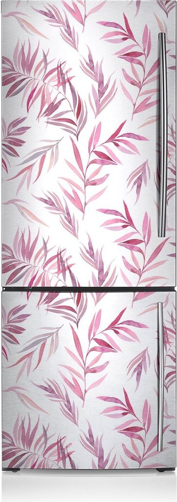 Kühlschrankmagne Kühlschrank Magnetfolie Dekoration 60x205 cm - Rosa Blätter