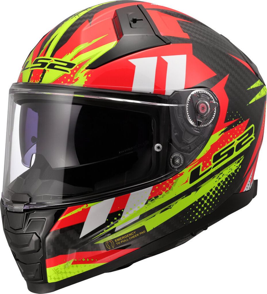 LS2 Integralhelm FF811 Vector II Carbon S Rot / Gelb Tantic