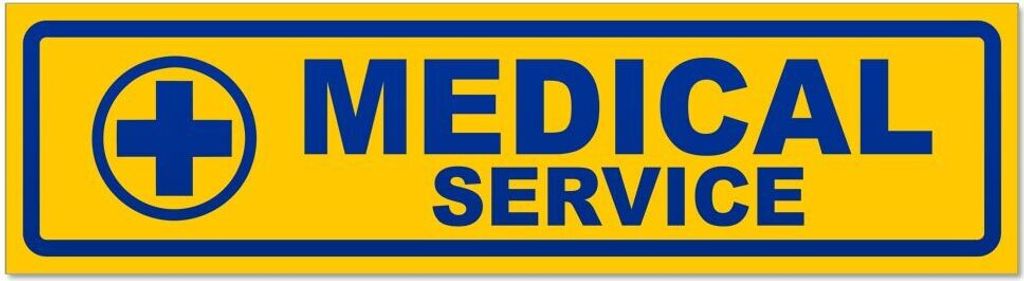 Kiwistar - Autoaufkleber - Blau - 20 x 5,3 cm - Medical Service Kreuz invertiert - Hinweis Aufkleber Sticker für Auto, Kfz, Fahrrad, PKW, LKW