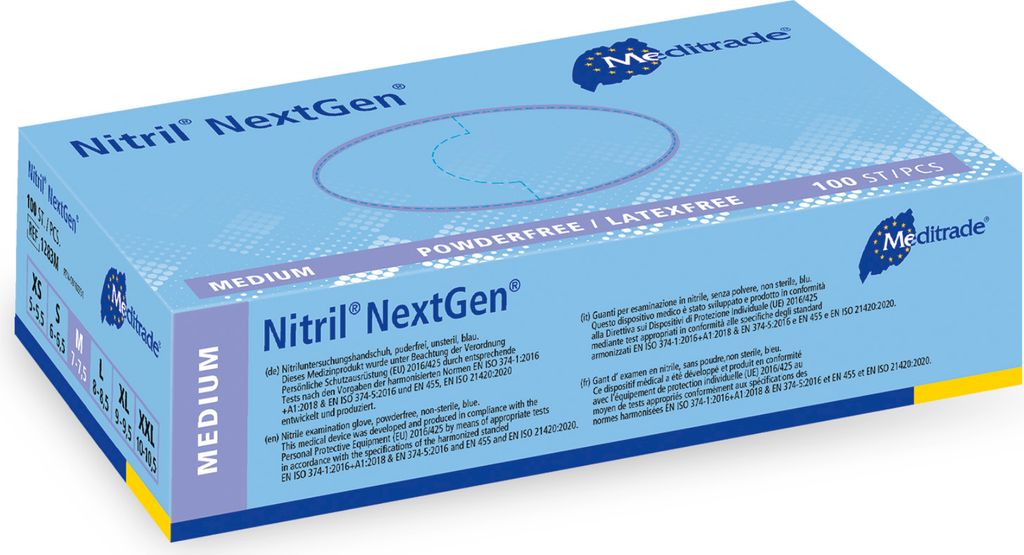 Meditrade® unisex Einmalhandschuhe Nitril® NextGen® blau Produktbild 9