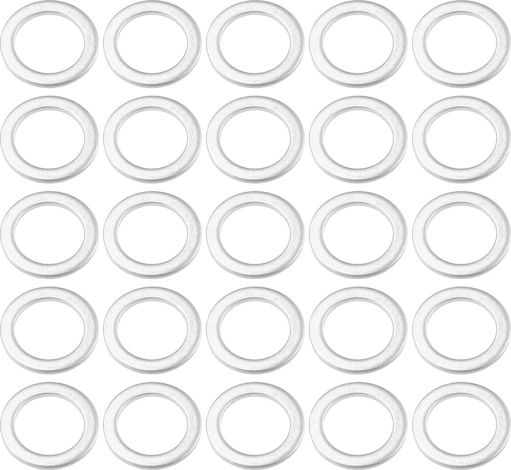 Ölablassschrauben-Dichtungen, 14mm 0,55" ID Nr. 9410914000 für Honda CIVIC 1973-2024 Aluminiumlegierung Silberton, 25 Stück