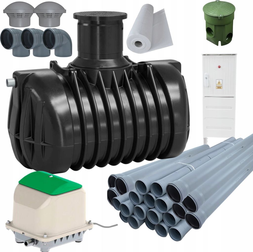 JFC AquaClean AC10 5000L Komplett-Set mit 36m Drainage SBR 10 Personen Secoh