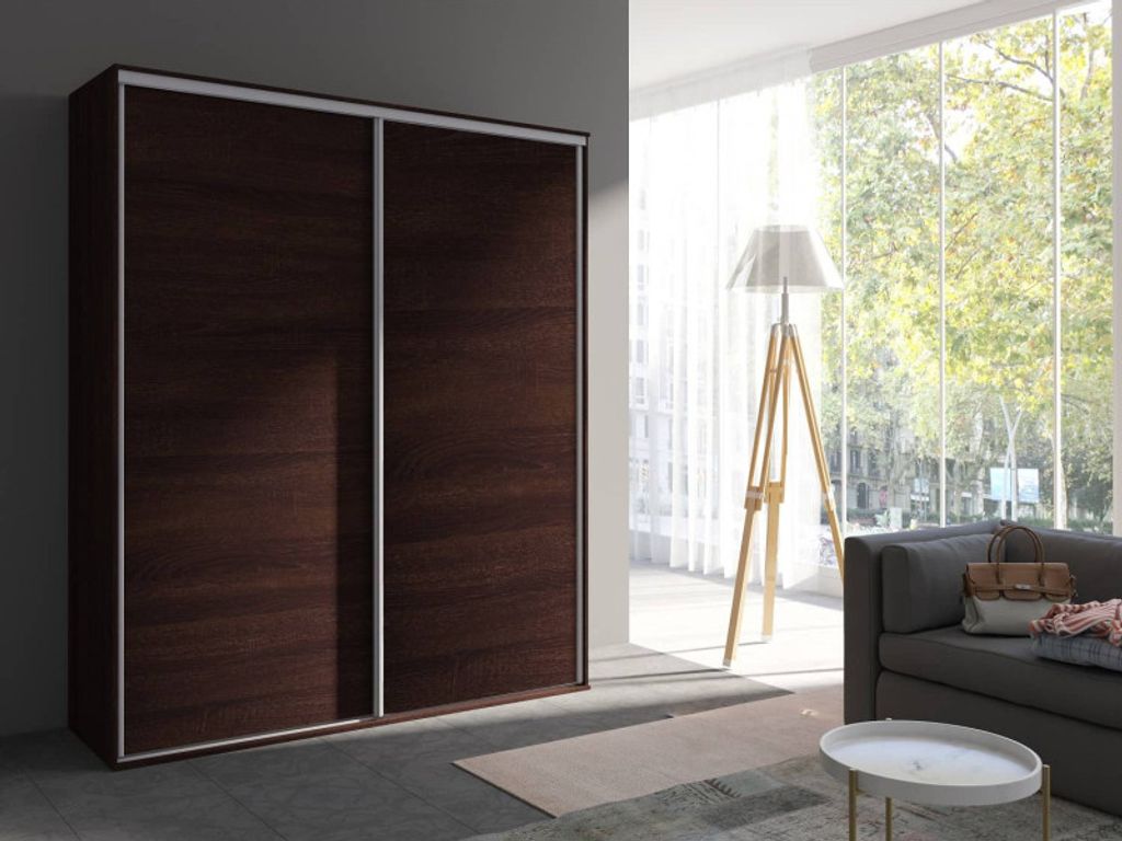 Breiter Kleiderschrank 204 cm AMBOY 1 - Sonoma Oak Chocolate