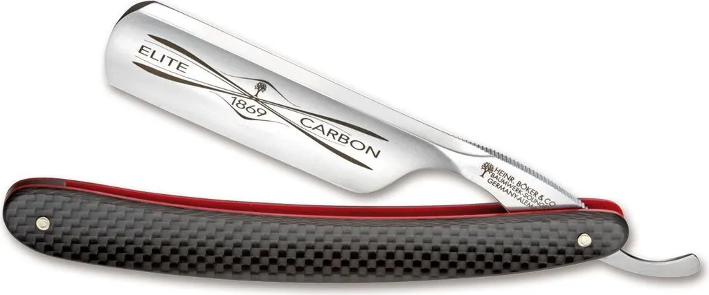 Rasoir droit Böker Elite Carbon 3.0 manche en carbone et lame évidée