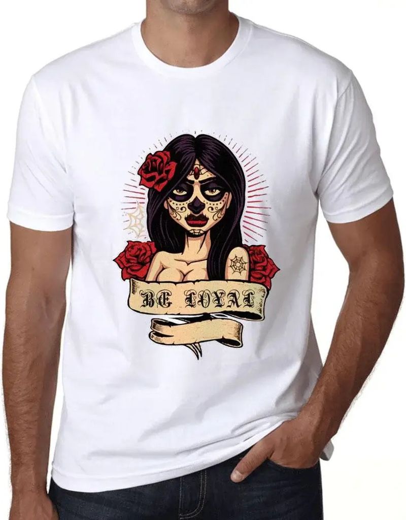 Herren Grafik T-Shirt Frauen Blume Tattoo treu sein – Women Flower Tattoo Be Loyal – Öko-Verantwortlich Vintage Jahrgang Kurzarm Lustige Druck