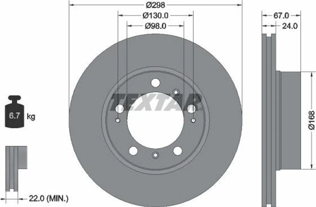 Remplacement disque de frein TEXTAR 92088803 pour entretien Boxster