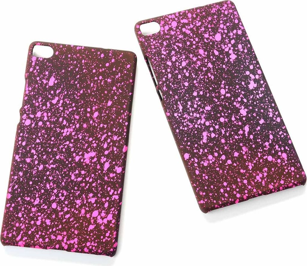 Handy Hülle Schutz Case Bumper Schale für Huawei P8 3D Sterne Pink