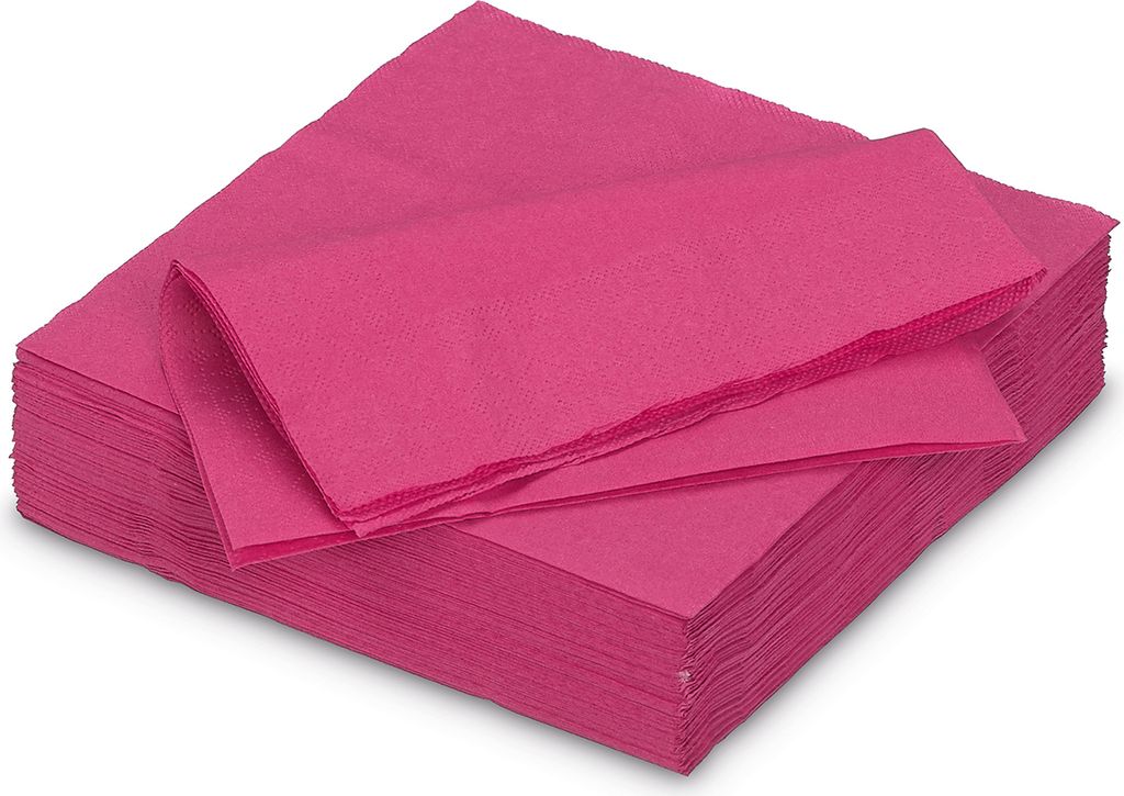 Servietten aus Papier 33x33cm 2-lagig 50 Stück Fuchsia Pink