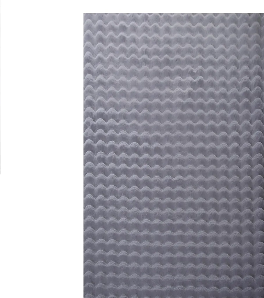 Tapis duveteux gris 140x200cm à poils longs pour salon Ambiance 3D