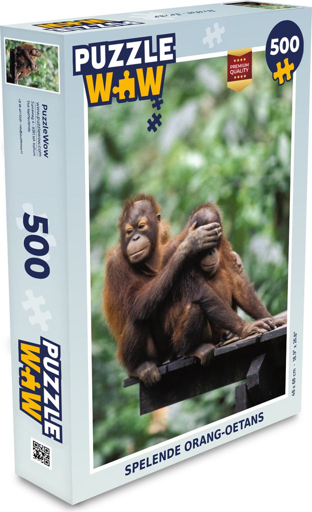 MuchoWow Puzzle 500 Teile Orang-Utans - Spiele - Plateau - Denken - Spiel - Toy