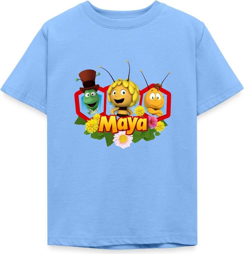 Spreadshirt Biene Maja Freunde Flip Willi Kinder T-Shirt, 110/116 (5-6 Jahre), Himmelblau