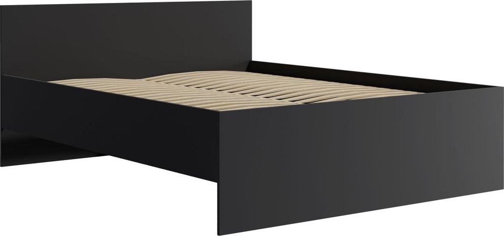 Doppelbett 160x200 ANDELINA - schwarz matt