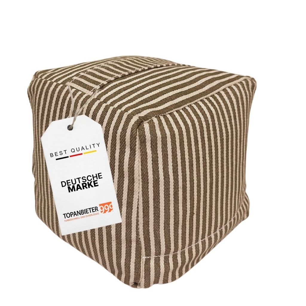 TOPANBIETER 999 Türstopper Cube braun gestreift Bodenstopper Tür Stopper Türkeil Türsack