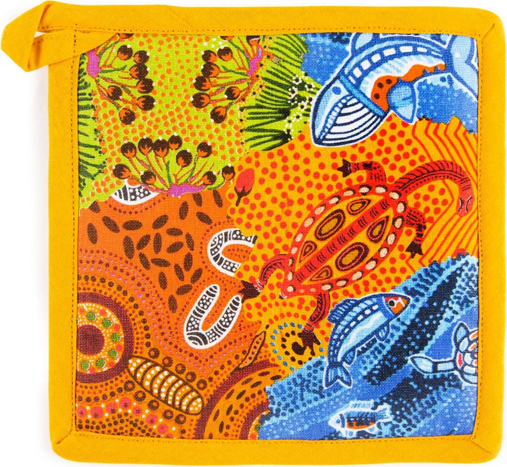 Excelsa Topflappen Aboriginal Baumwolle 20x20x0,5 cm Bunt