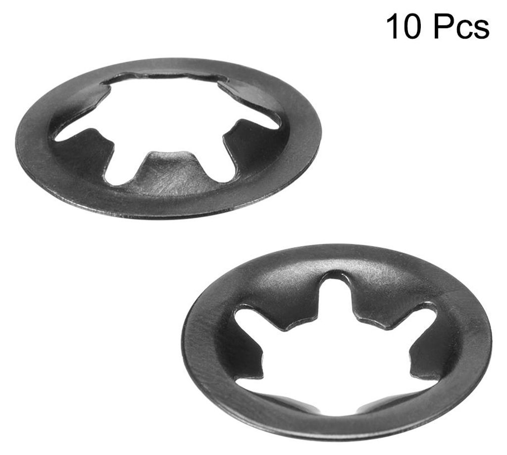 10 Stš¹ck M6 Stern Sicherungsscheibe 5.4mm Innendurchm. 14 mm Au?endurchm. Innenzahn Sicherungsscheiben Drš¹cken Verriegelung Clip 65Mn Schwarz