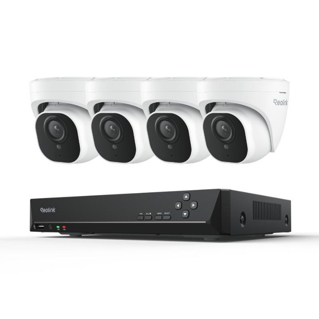Reolink RLK8-520D4-A, 5MP PoE Überwachungssystem, 4X 2K+ 5MP PoE Überwachungskamera mit smarter Erkennung & 8CH 2TB PoE NVR für 24/7 Aufzeichnung