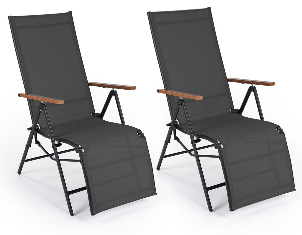 COSTWAY, set di 2 sdraio pieghevoli, lettino con schienale Immagine del prodotto 