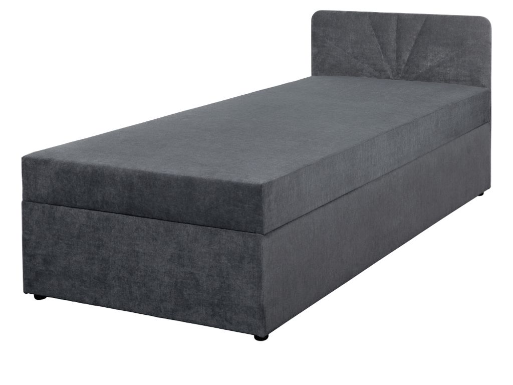 Kondela Gepolstertes Einzelbett mit Supa 90-Matratze – Grau