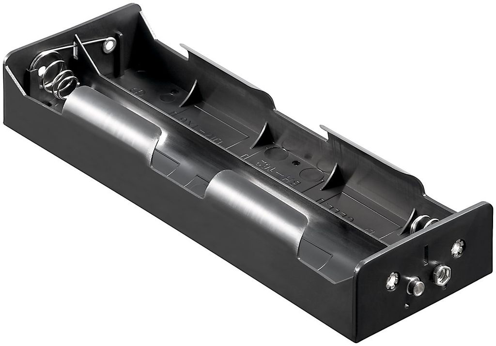 Goobay 11979 6x D (Mono) Batteriehalter, Schwarz - Druckknopf