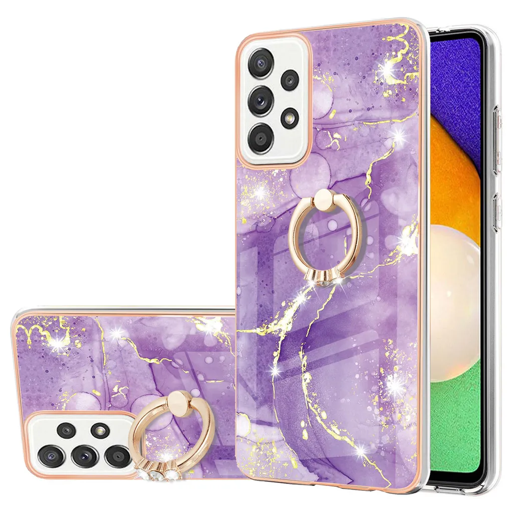 Custodia Marble per Samsung Galaxy A52 5G / 4G, custodia protettiva in silicone TPU con supporto ad anello Colorato