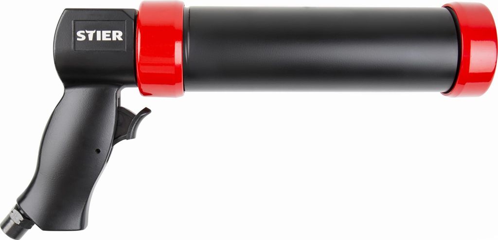 STIER Druckluft-Kartuschenpistole SKP-350, Arbeitsdruck: 2-4 bar, optimierte Flussautomatik, effiziente und stufenlose Mengenregulierung, Kartusche...